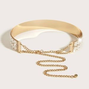 Rhinestone & Faux Pearl Belt